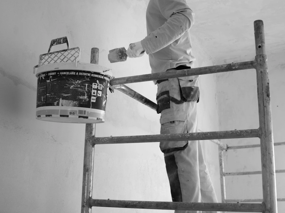 Professional interior painting in progress